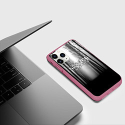 Чехол iPhone 11 Pro матовый Темный лес Burzum, цвет: 3D-малиновый — фото 2