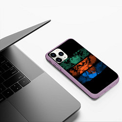 Чехол iPhone 11 Pro матовый Моя геройская академия, цвет: 3D-сиреневый — фото 2