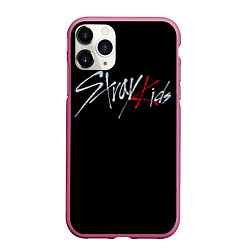 Чехол iPhone 11 Pro матовый Stray Kids, цвет: 3D-малиновый