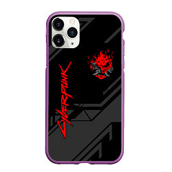 Чехол iPhone 11 Pro матовый Cyberpunk 2077: Grey Samurai, цвет: 3D-фиолетовый