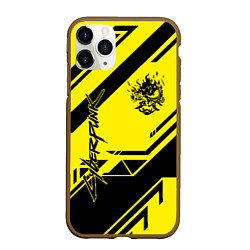 Чехол iPhone 11 Pro матовый Cyberpunk 2077: Yellow Samurai, цвет: 3D-коричневый