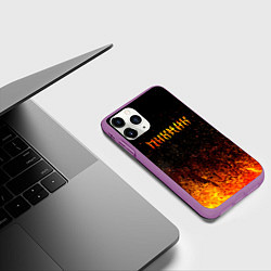 Чехол iPhone 11 Pro матовый Пикник в огне, цвет: 3D-фиолетовый — фото 2