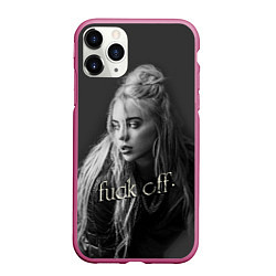 Чехол iPhone 11 Pro матовый Billie Eilish fak off, цвет: 3D-малиновый