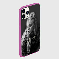 Чехол iPhone 11 Pro матовый Billie Eilish fak off, цвет: 3D-фиолетовый — фото 2