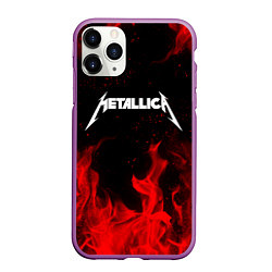 Чехол iPhone 11 Pro матовый METALLICA НА СПИНЕ, цвет: 3D-фиолетовый