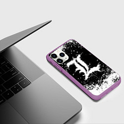 Чехол iPhone 11 Pro матовый L letter кляксы, цвет: 3D-фиолетовый — фото 2