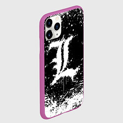 Чехол iPhone 11 Pro матовый L letter кляксы, цвет: 3D-фиолетовый — фото 2
