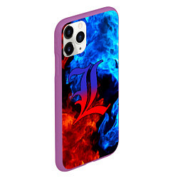 Чехол iPhone 11 Pro матовый L letter fire, цвет: 3D-фиолетовый — фото 2