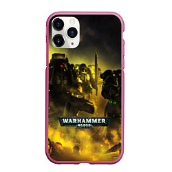 Чехол iPhone 11 Pro матовый Warhammer 40K - Космические Десантники, цвет: 3D-малиновый