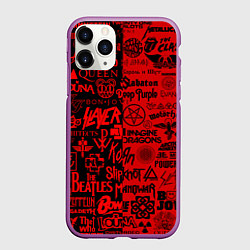 Чехол iPhone 11 Pro матовый ЛОГОТИПЫ РОК ГРУПП