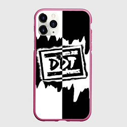 Чехол iPhone 11 Pro матовый ДДТ, цвет: 3D-малиновый