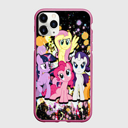 Чехол iPhone 11 Pro матовый My little pony band, цвет: 3D-малиновый