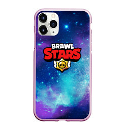 Чехол iPhone 11 Pro матовый BRAWL STARS лого в космосе