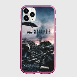 Чехол iPhone 11 Pro матовый S T A L K E R Чернобыль, цвет: 3D-малиновый