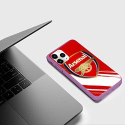Чехол iPhone 11 Pro матовый Arsenal, цвет: 3D-фиолетовый — фото 2
