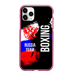 Чехол iPhone 11 Pro матовый Boxing Russia Team и герб РФ