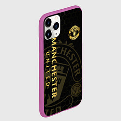 Чехол iPhone 11 Pro матовый Манчестер Юнайтед - team coat of arms, цвет: 3D-фиолетовый — фото 2