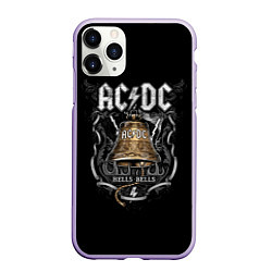 Чехол iPhone 11 Pro матовый ACDC - hells bells, цвет: 3D-светло-сиреневый