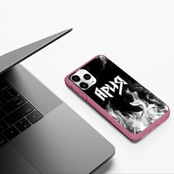 Чехол iPhone 11 Pro матовый АРИЯ, цвет: 3D-малиновый — фото 2