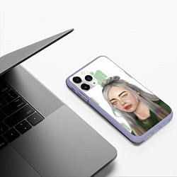 Чехол iPhone 11 Pro матовый Billie Eilish, цвет: 3D-светло-сиреневый — фото 2