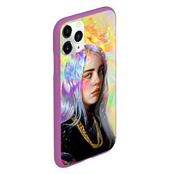 Чехол iPhone 11 Pro матовый Billie Eilish, цвет: 3D-фиолетовый — фото 2