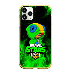 Чехол iPhone 11 Pro матовый BRAWL STARS LEON ЛЕОН ЗЕЛЁНЫЙ ОГОНЬ