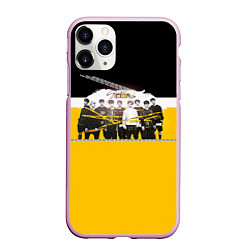 Чехол iPhone 11 Pro матовый Stray Kids, цвет: 3D-розовый