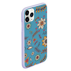 Чехол iPhone 11 Pro матовый Цветочный рай узор, цвет: 3D-светло-сиреневый — фото 2
