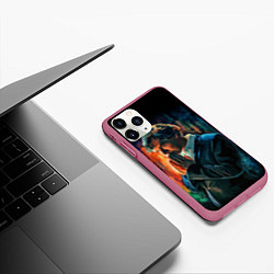 Чехол iPhone 11 Pro матовый Sherlock, цвет: 3D-малиновый — фото 2