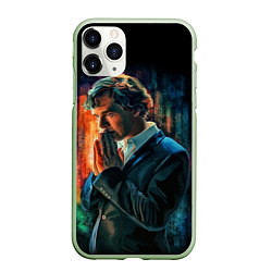 Чехол iPhone 11 Pro матовый Sherlock, цвет: 3D-салатовый