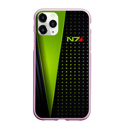 Чехол iPhone 11 Pro матовый Mass Effect N7, цвет: 3D-розовый