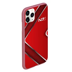 Чехол iPhone 11 Pro матовый Mass Effect N7, цвет: 3D-малиновый — фото 2