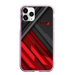 Чехол iPhone 11 Pro матовый Mass Effect N7, цвет: 3D-розовый