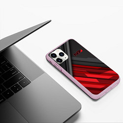 Чехол iPhone 11 Pro матовый Mass Effect N7, цвет: 3D-розовый — фото 2