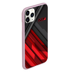Чехол iPhone 11 Pro матовый Mass Effect N7, цвет: 3D-розовый — фото 2