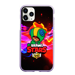 Чехол iPhone 11 Pro матовый BRAWL STARS LEON, цвет: 3D-светло-сиреневый