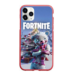 Чехол iPhone 11 Pro матовый Fortnite Новогодний, цвет: 3D-красный