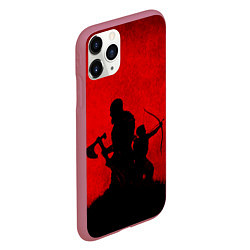 Чехол iPhone 11 Pro матовый God of War, цвет: 3D-малиновый — фото 2