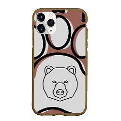 Чехол iPhone 11 Pro матовый Душа севера - след медведя, цвет: 3D-коричневый
