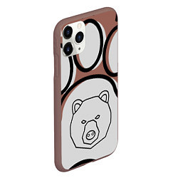 Чехол iPhone 11 Pro матовый Душа севера - след медведя, цвет: 3D-коричневый — фото 2