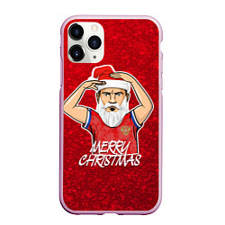 Чехол iPhone 11 Pro матовый Новогодний Дзюба Russia, цвет: 3D-розовый