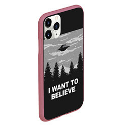 Чехол iPhone 11 Pro матовый I want to believe, цвет: 3D-малиновый — фото 2