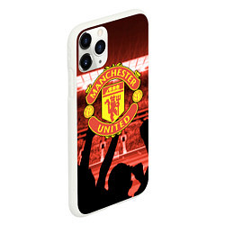 Чехол iPhone 11 Pro матовый Manchester United, цвет: 3D-белый — фото 2