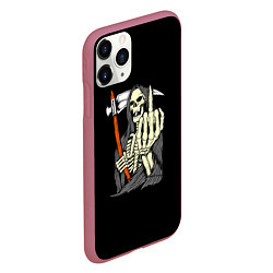 Чехол iPhone 11 Pro матовый Смерть, цвет: 3D-малиновый — фото 2