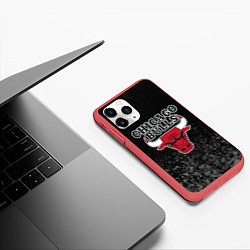 Чехол iPhone 11 Pro матовый CHICAGO BULLS, цвет: 3D-красный — фото 2