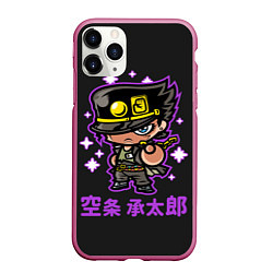 Чехол iPhone 11 Pro матовый Приключения ДжоДжо, цвет: 3D-малиновый