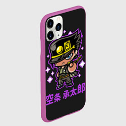 Чехол iPhone 11 Pro матовый Приключения ДжоДжо, цвет: 3D-фиолетовый — фото 2
