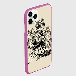 Чехол iPhone 11 Pro матовый Приключения ДжоДжо, цвет: 3D-фиолетовый — фото 2