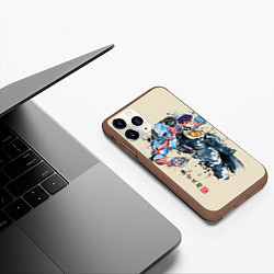 Чехол iPhone 11 Pro матовый Приключения ДжоДжо, цвет: 3D-коричневый — фото 2