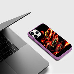 Чехол iPhone 11 Pro матовый Demon Slayer, цвет: 3D-фиолетовый — фото 2